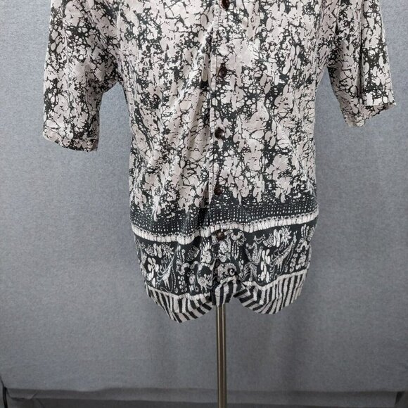 Burnside Mens Button Down Paint Splatter SZ Medium Tropical Skate Surf Style - Picture 2 of 6